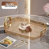 Clear Plastic Serving Tray PET Material with Handles Versatile Dining Tea Serving Platter for Home Restaurant Cafe Decorate