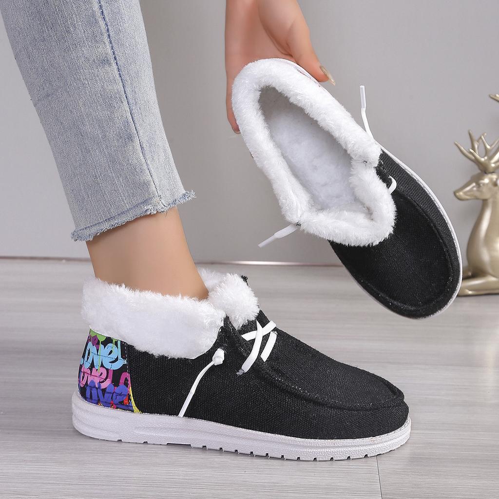 Fashion Women Boots Winter New Thickened Fluff Thick Bottom Snow Boots Female Plus Velvet Big Size Cotton Shoes Woman Zapatos De Mujer