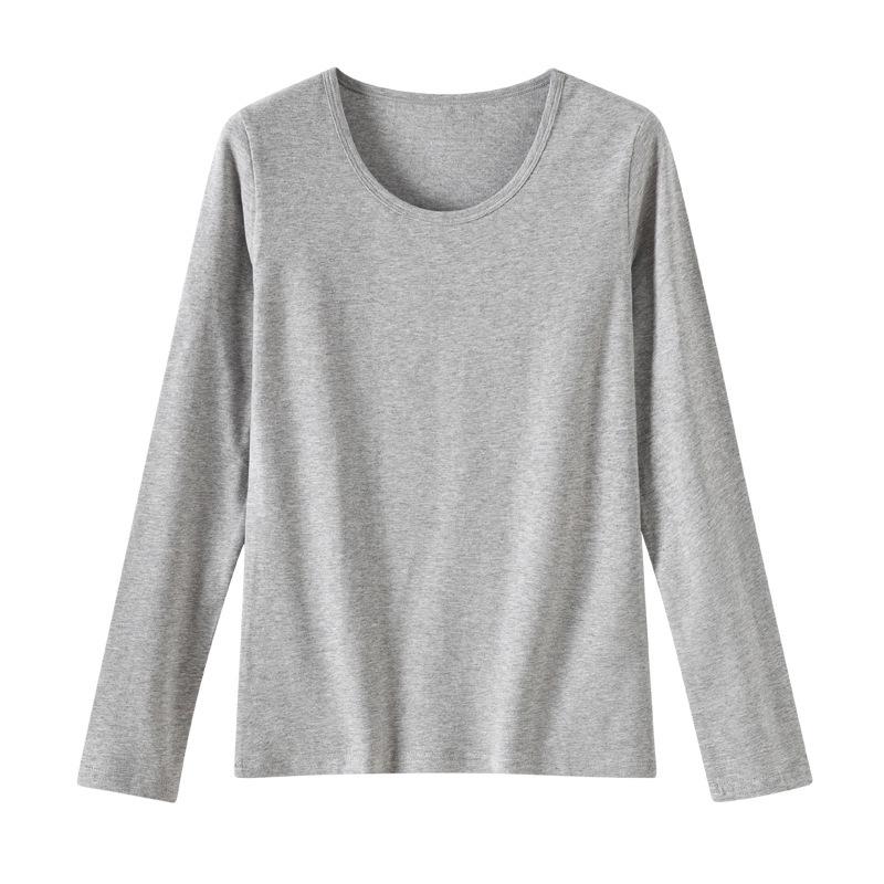 Dámský top s dlouhým rukávem z čisté bavlny v jednobarevném provedení