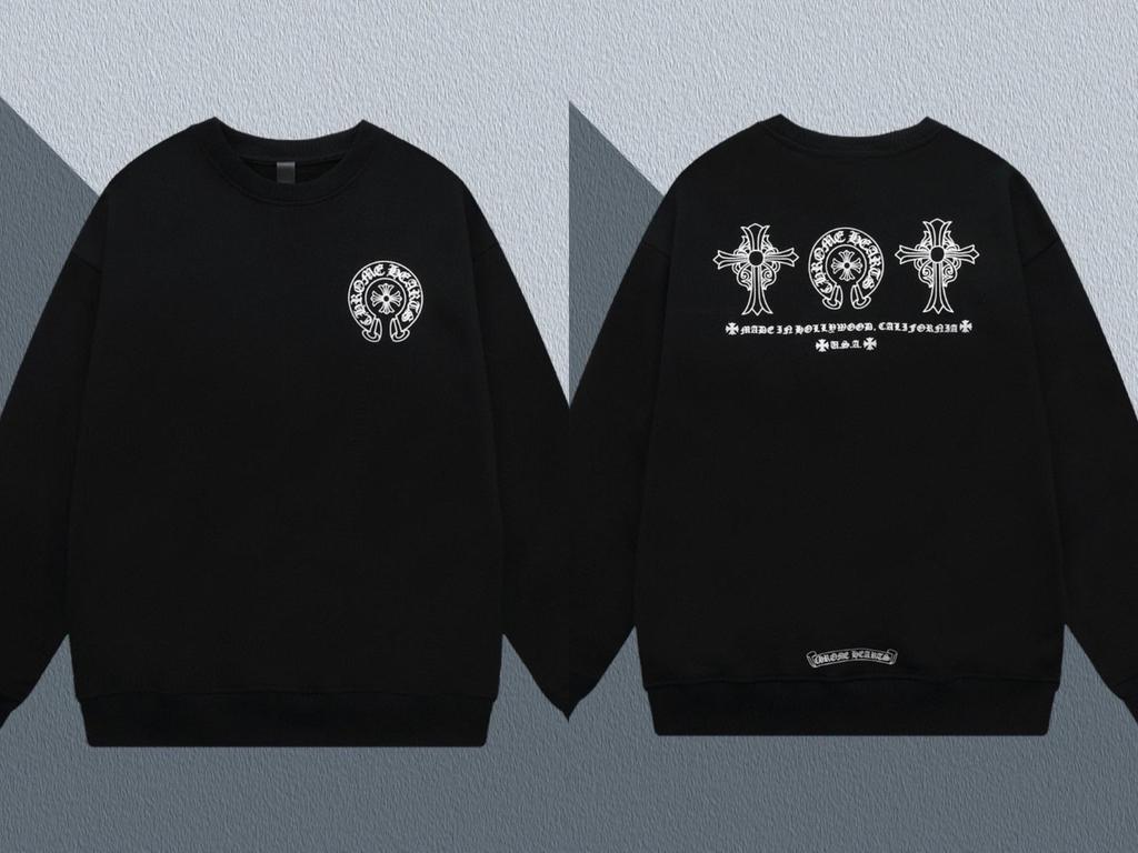 New Chrome Hearts Cross Simple Classic Unisex Round Neck Hoodie Collection