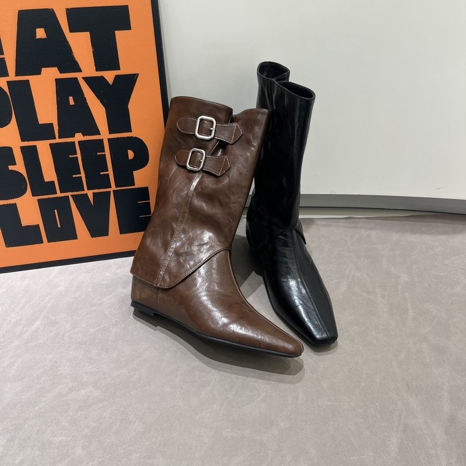 2025 autumn and winter new heightening stacking boots European and American style knight boots women's two wear removable sleeve short boots pointed