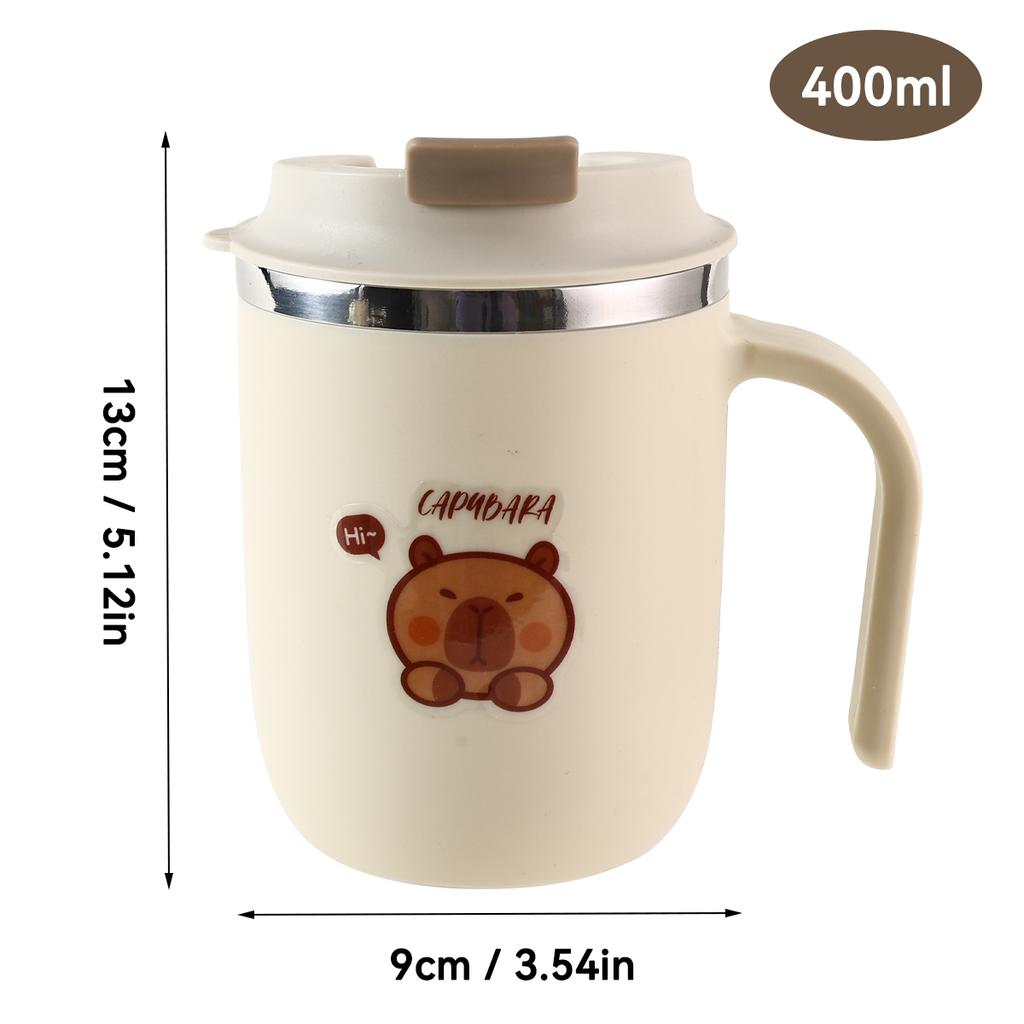 Portable Coffee Mug With Lid&Handle 304 Stainless Steel Double Wall Insulated Water Cup Leak Proof Tea Milk Coffee Cup