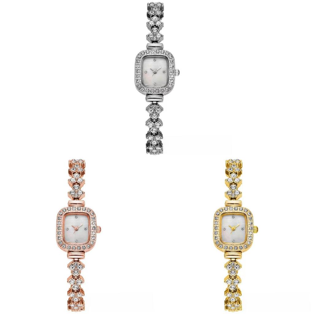 Classic Square Ladies Quartz Watch With Alloy Band For Casual Wear