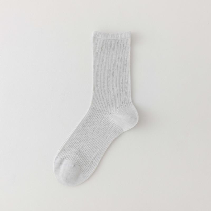 

5 пар ультратонких дышащих женских шелковых носков, летние, холодные, чистого цвета, повседневные, без манжет, до середины икры, универсальный дизайн с сетчатым глазом 5 Pairs светло-серый