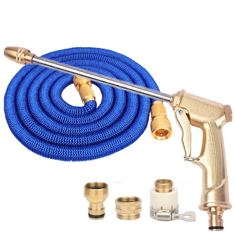 High-Pressure Car Wash Water Gun with Retractable Soft Hose & Nozzle for Tap Water & Flower Watering
