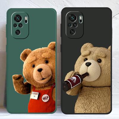 Funda de Teléfono de Oso de Dibujos Animados para Xiaomi Redmi Note 11T 9C 10T 9 9S 11 11S 10 7 10C K40 Pro 9T 9A 8 Funda de Teléfono de Silicona Líquida Suave