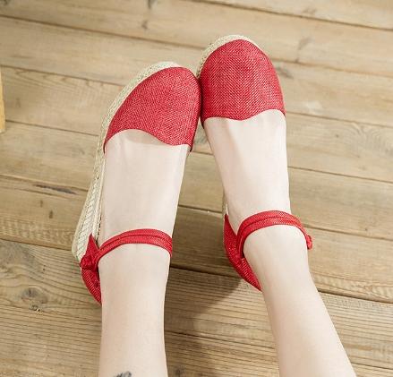 Heeled Sandals Women Wedges Espadrilles Summer Shoes Ladies Comfort Casual Closed Toe Sandal Pumps Heels Party Shoes Footwear