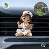 2D Flat Acrylic Nurse Girl Writing Note Unscented Car Vent Diffuser Clip With Dual Unscented Sponge Pads Car Accessory