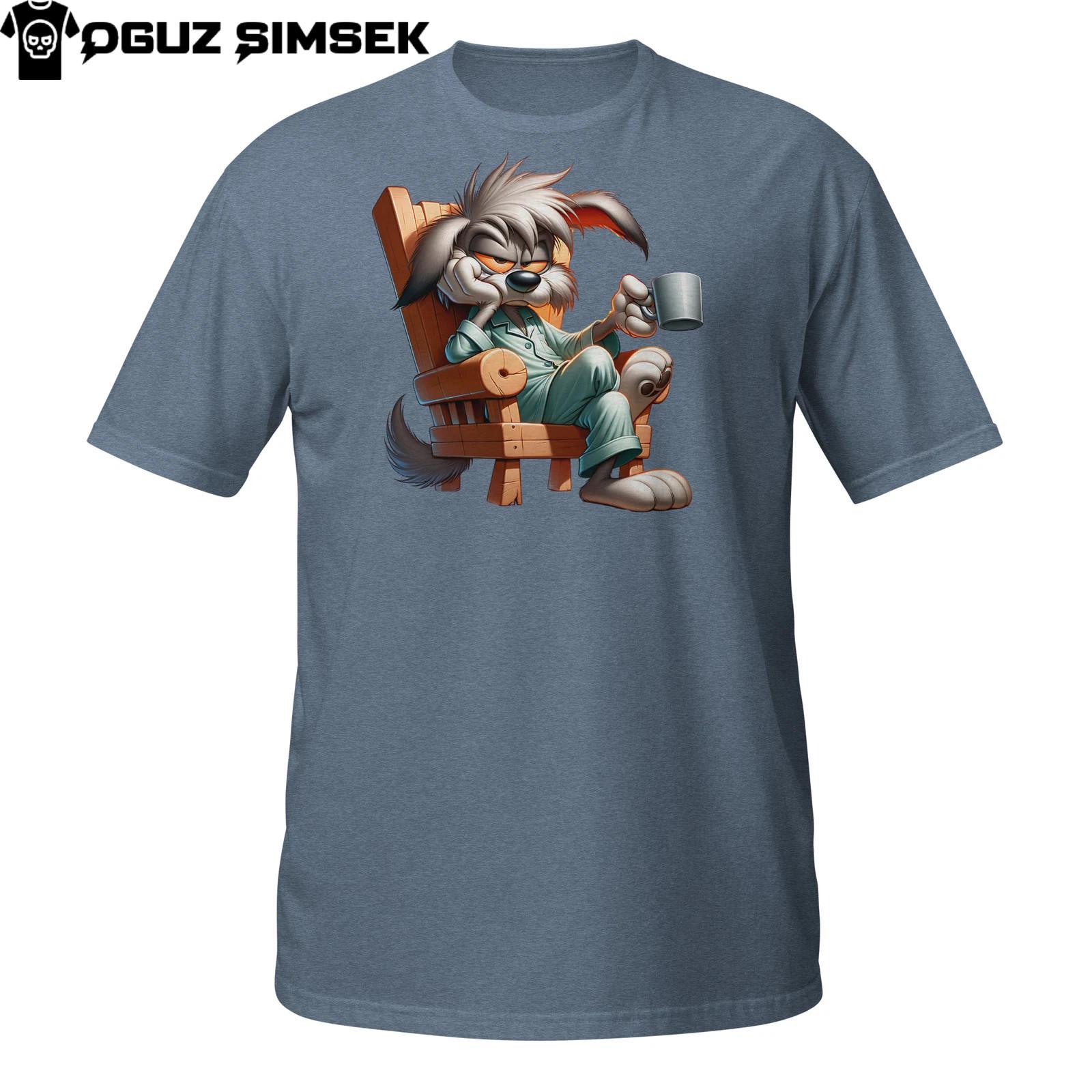 Lazy Dog Coffee Shirt | Grumpy Pup in Pajamas T-Shirt Mens Womens Tees Top Unisex Shirt S