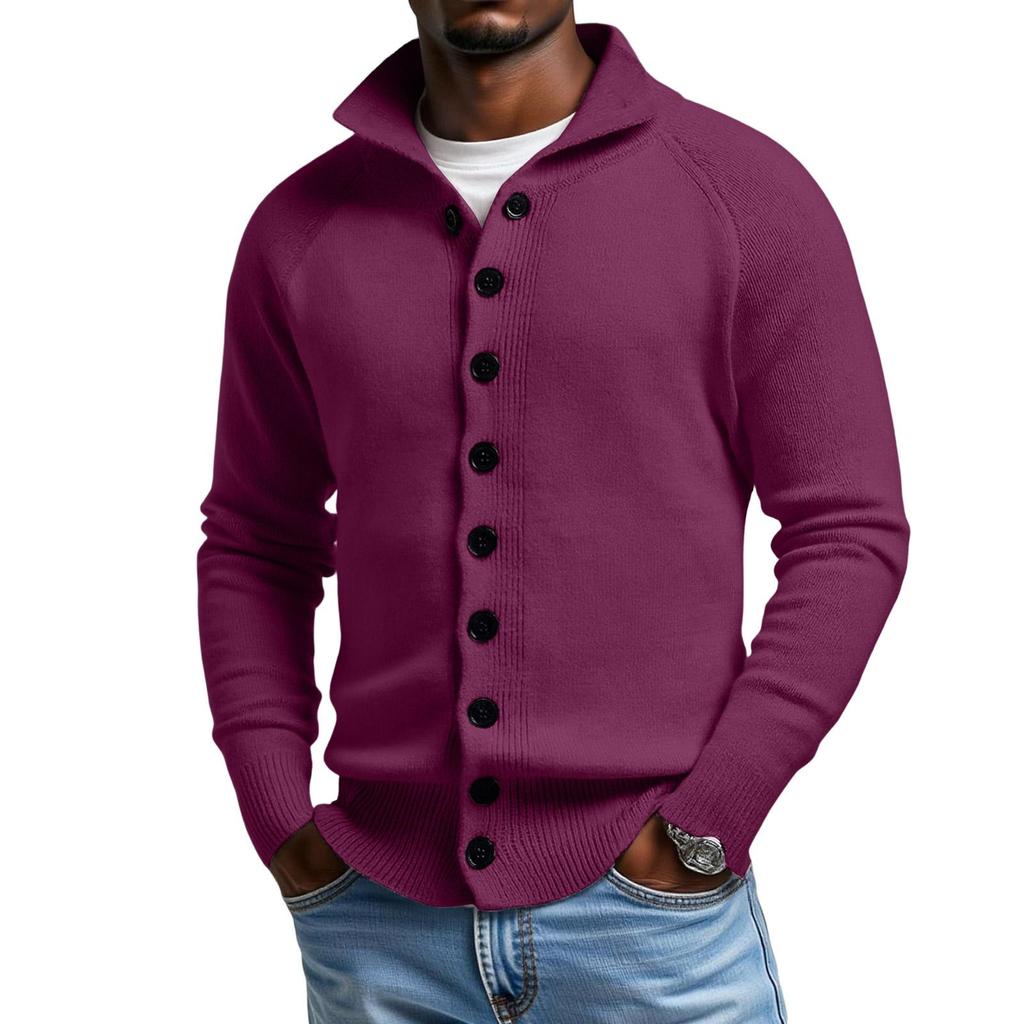 Men's  Standing   Collar  Self-Cultivation  Leisure  Cardigan  Knitting  Sweater  Coat