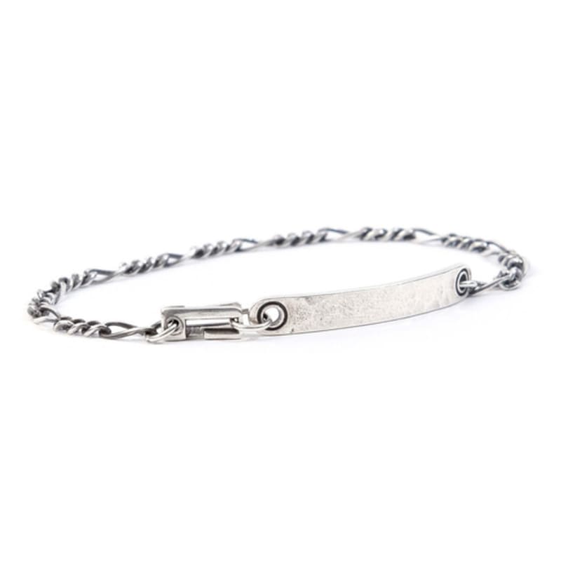SEWNSWEN SILVER HAMMERED TAG CHAIN BRACELET
