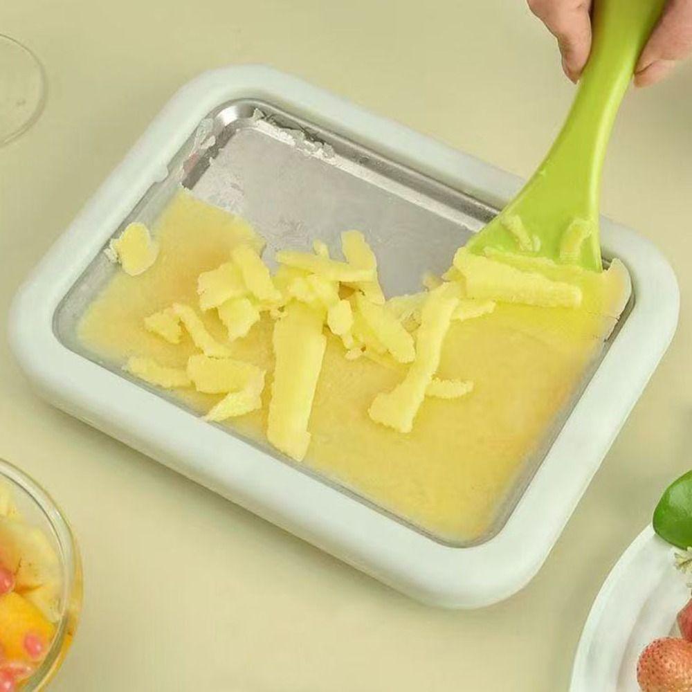 304 Stainless Steel Freezing Yogurt Maker Rectangular Cold Yogurt Plate Ice Cream Roll Maker  Kids