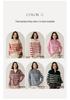 2026 Autumn Winter Women's Cashmere Half-High Collar Zipper Striped Knit Sweater