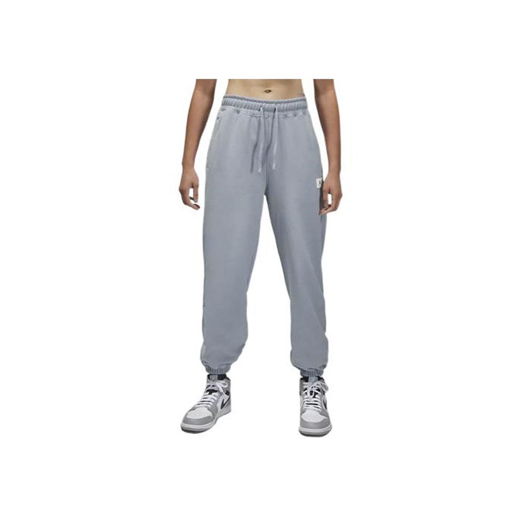 Jordan Solid Color Label Logo Side Pocket Elastic Drawstring Fleece Cuffed Sports Pants Women Pants Purple DQ4608-011