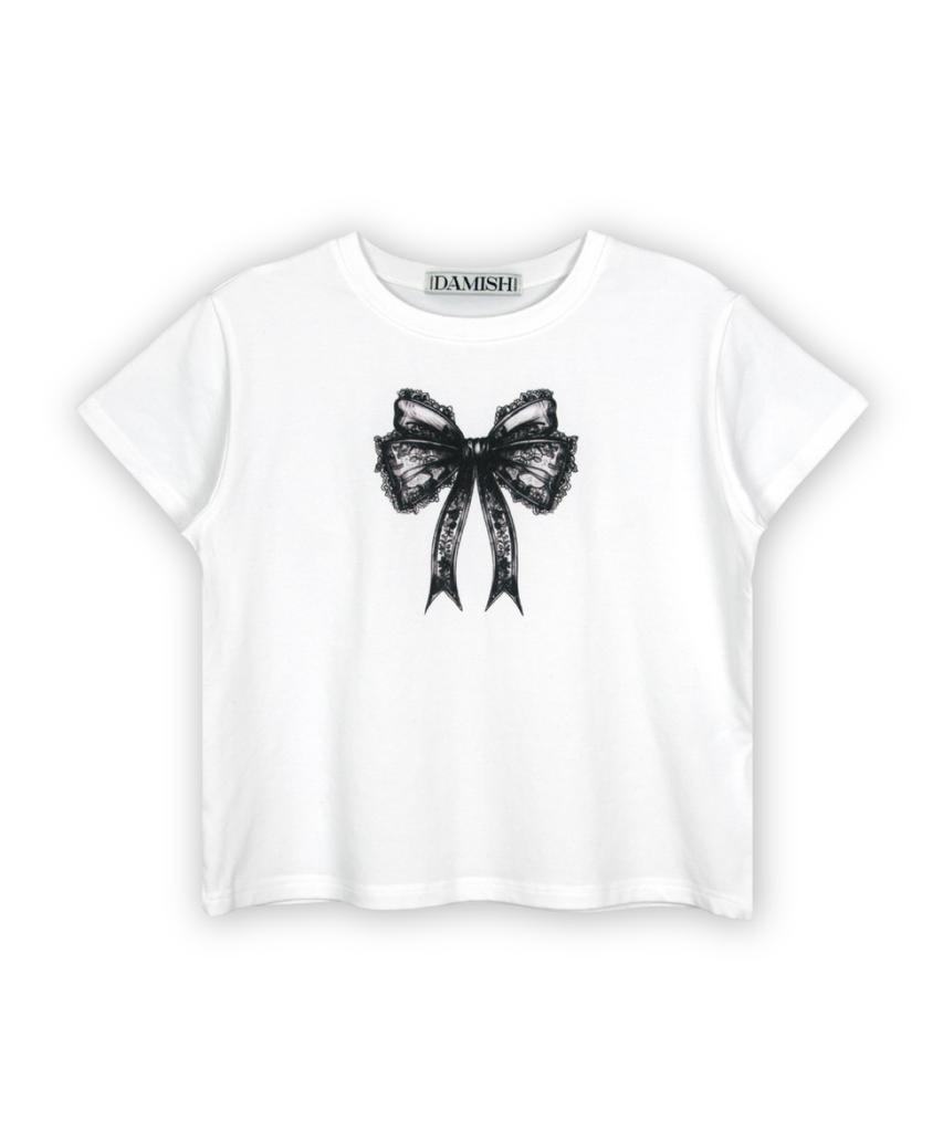 Damiswi Lace Ribbon T-Shirt_White