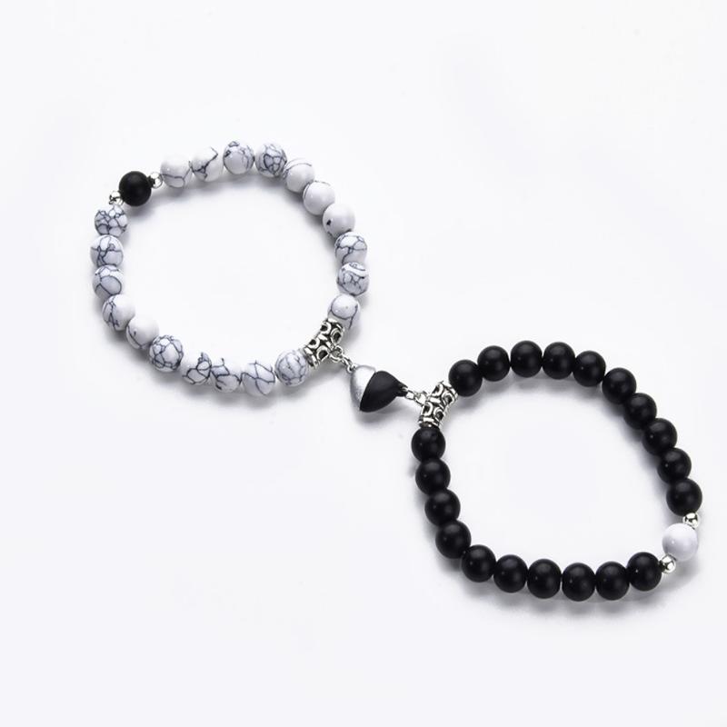 2 Pice Love Magnetic Friendship Bracelets Matching Bracelets for Couple Best Friends Bracelets Birthday Jewelry for Women Girls