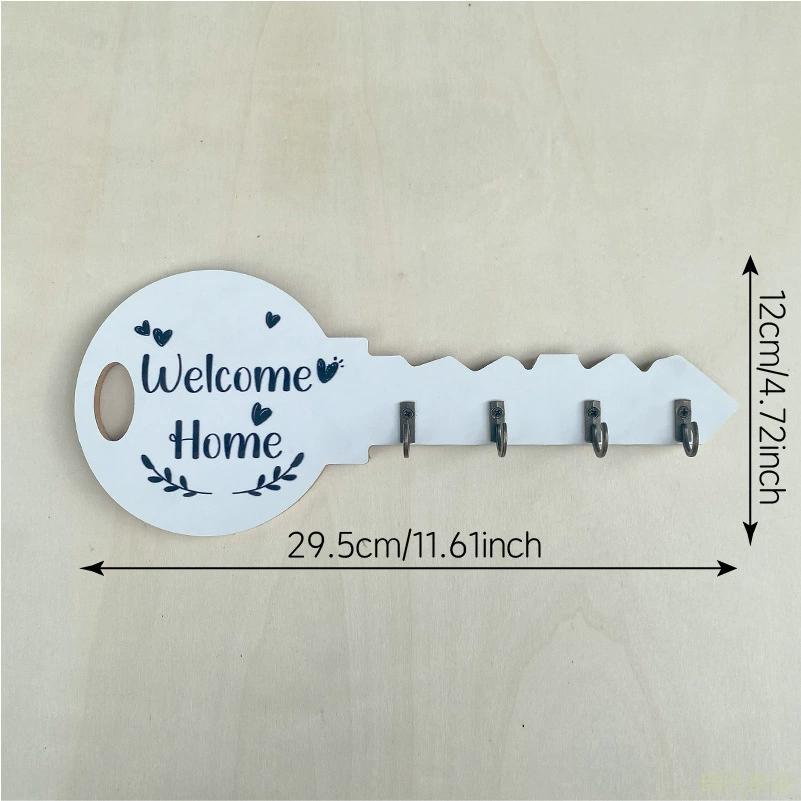 Кантри Деревянная Подставка для Ключей в Богемном Стиле с Полкой и Крючком Легко Устанавливаемый Компактный Настенный Органайзер для Ключей Куртки и Прочего белый 790₽