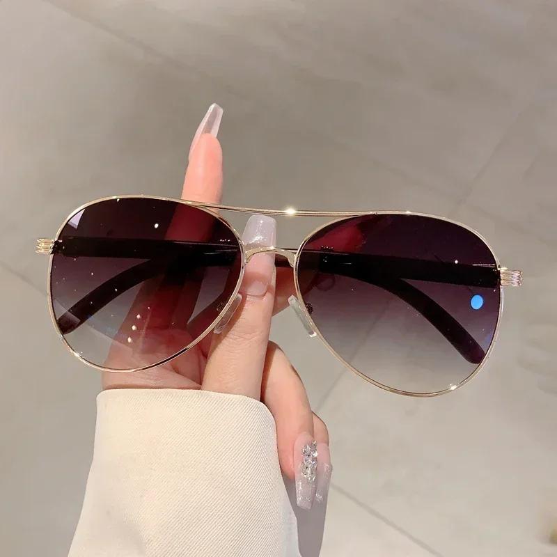 KAMMPT Fashion Pilot Men's Sunglasses Oversize Luxury Metal Design Shades Decoration Women's Sun Glasses for Travelling Driving