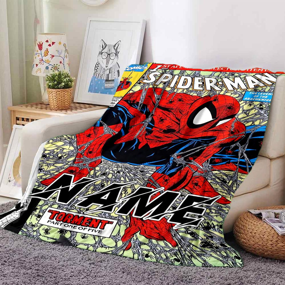 Custom Name "Spider-Man: Spider-Verse" blanket for Couch & Bed, Plush Cozy Fuzzy Blanket Super Soft & Warm Blankets for Fall and Winter. 090820