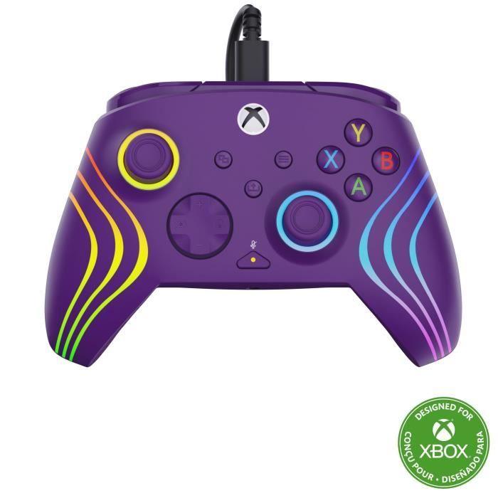 Manette de jeu - Xbox Series X|S, Xbox One et PC - Afterglow Wave - RGB - Filaire - Violet - TURTLE BEACH