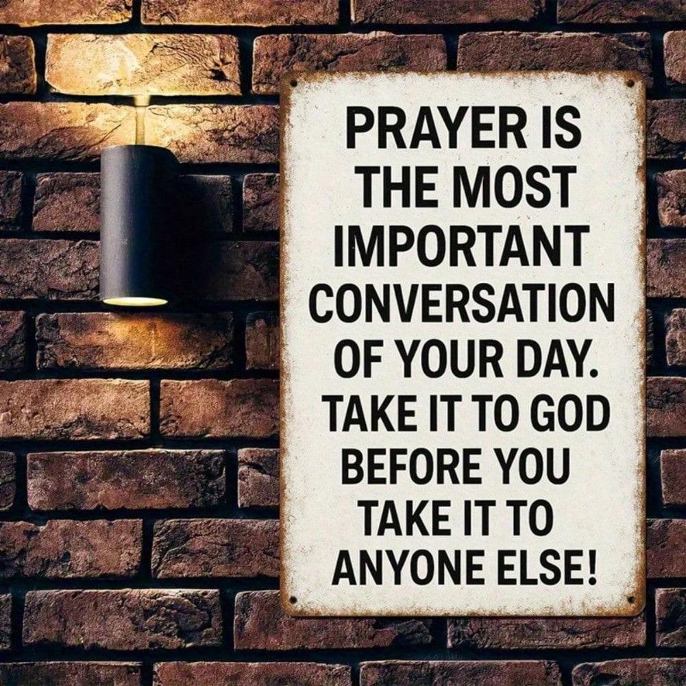 Tin Sign 2D Flat Vintage Metal Prayer Quote Inspirational Wall Art 8x12 Inches Motivational Home Decor