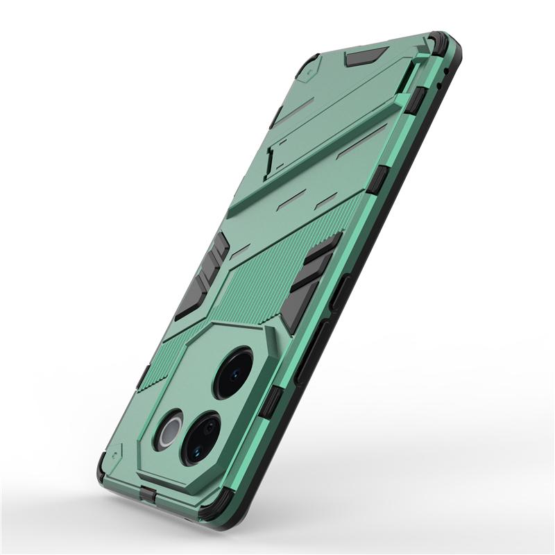 For Vivo T3 Pro Lite Punk Armor Shockproof Bumper Rugged Rubberized PC Fitted Kickstand Case Stand Holder Cover Shell