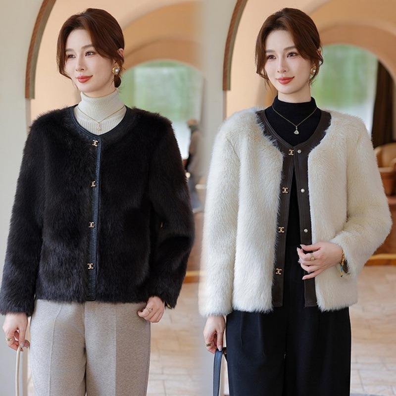 Mom Winter Mink Fleece Jacket Fur Integrated Coat Dignified Atmosphere Imitation Leather Fur Top Women