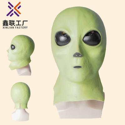 Latex Alien Mask Halloween Costume Party Prank Prop Green Gray Horror Style Full Head Cover