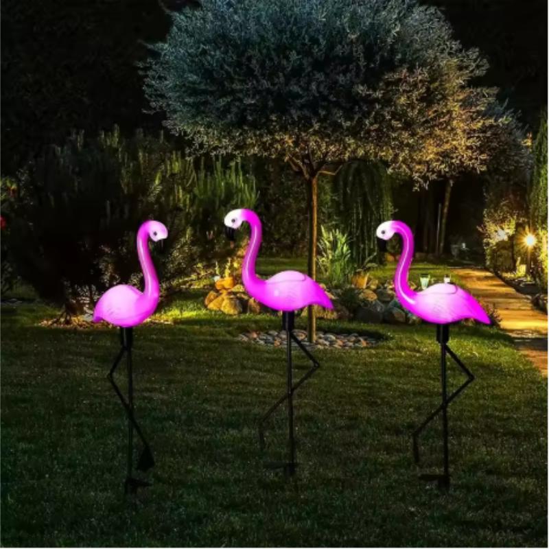 

Flamingo Sculpture Solar LED Outdoor Garden Lawn Pathway Decorative Landscape Ground Stake Light