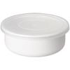 Nodahoro Enamel Storage Container, Heat-Resistant, Round, 12cm, White Series, Made In Japan, RD-12