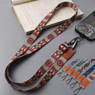 Retro Wzór Totemu Torba na ramię Smycz na telefon komórkowy Regulowany wiszący na szyję Pasek do telefonu komórkowego Wisiorek z uniwersalną uszczelką na kartę