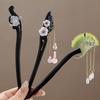Tassel Sandalwood Hair Stick Wooden Hanfu Headwear Chinese Style Hairpin  Hairstyle Design Tool