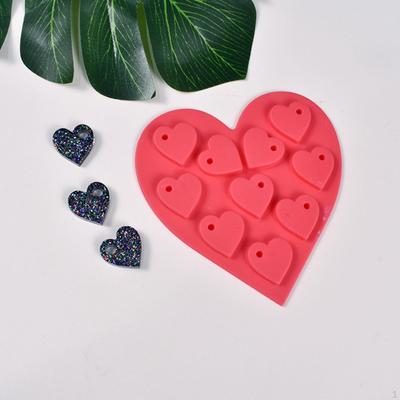 Kalp Şeklinde Silikon Model Epoksi Reçine Döküm Takı DIY El Sanatları Taşınabilir Küçük Kolye