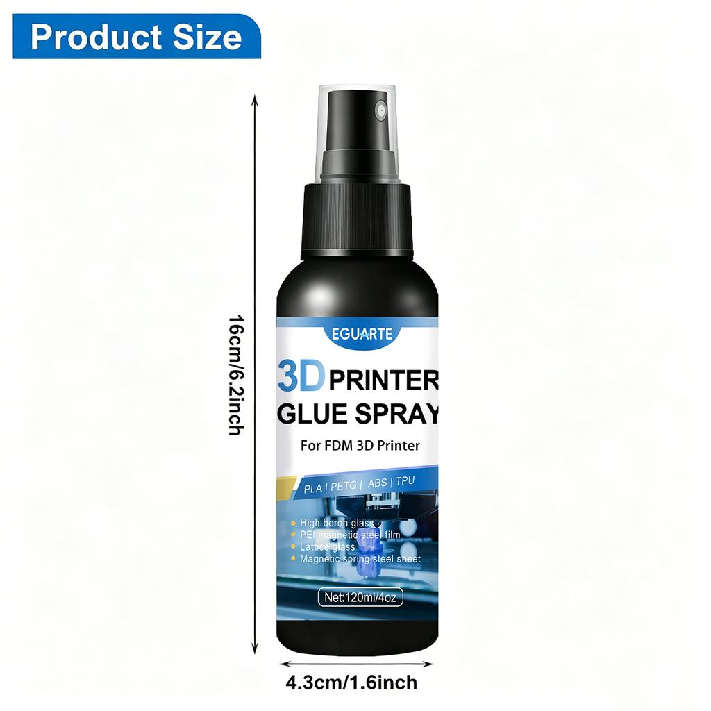 High-Strength 3D Print Platform Glue Spray, Heat Bed Adhesive To Stop Warping, Compatible with TPU/PLA, Easy Apply
