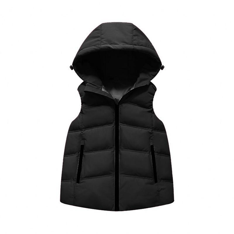 Kids Girls Winter Hooded Vest Sleeveless Warm Coat
