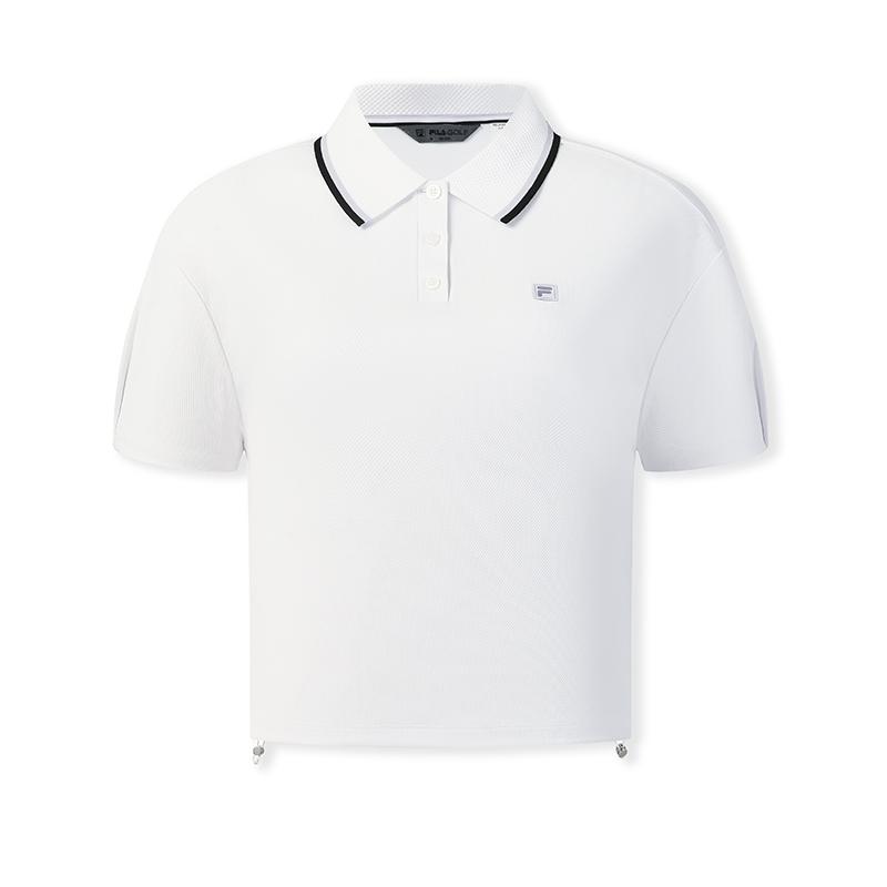 FILA Golf Series Moisture-Wicking Simple Short Sleeve Polo Shirt Women tops A11W625139F-WT M