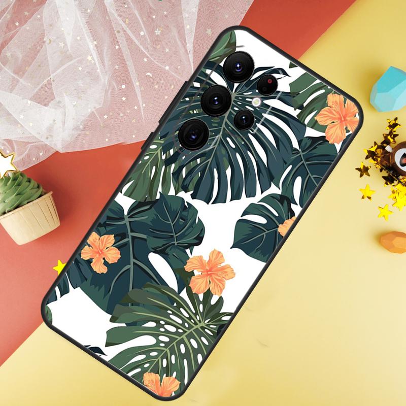 Tropical Paradise Hawaiian Flower Phone Case For Samsung Galaxy S26 S25 Ultra S23 S21 S20 S22 S24 FE S10 Plus Cover Coque