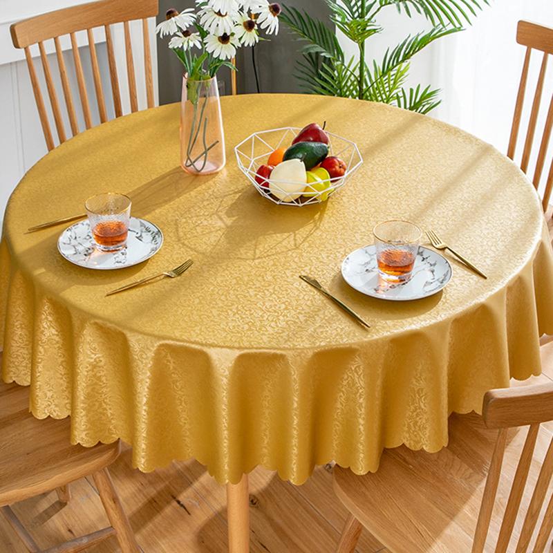 Round PVC Tablecloth Waterproof Insulate Plastic Oilproof Printed Pattern Wedding Party Restaurant White Table Cloth Decoration