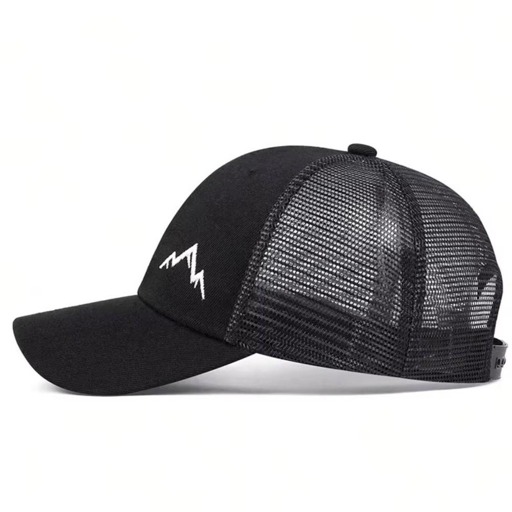 Breathable Mesh Baseball Cap Mountain Range Embroidery Hip Hop Hat Fashion Sunscreen Hat  Summer