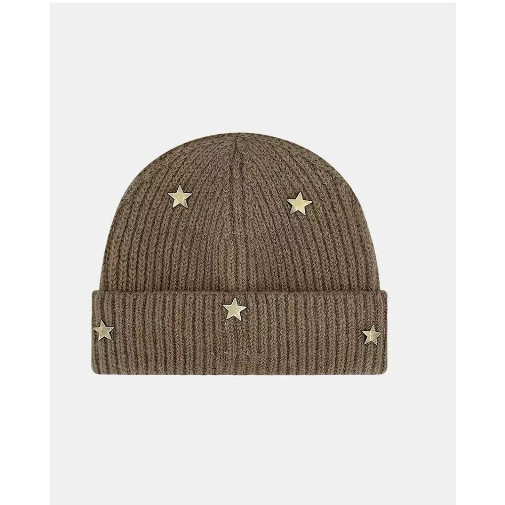 Metal Star Knitted Wool Hat Women Warm Versatile Showing Small Face Hats Caps Women’s