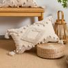 Vintage Tufted Fringed Cushion Cover Rustic Style Pillowslip Elegant Pillowcase  Bed