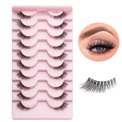 Half Fake Eyelashes 5 /10 Half Lashes Soft Natural Cat Eye Lashes Makeup Tool Extension Fluffy Faux Cils Maquiagem Half Lashes