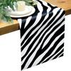Easy Care Table Decor Modern Geometric Runner, Black And White Checkered Washable Rectangular Desk Runner 72 Inch Striped for Dining Decorative Cover