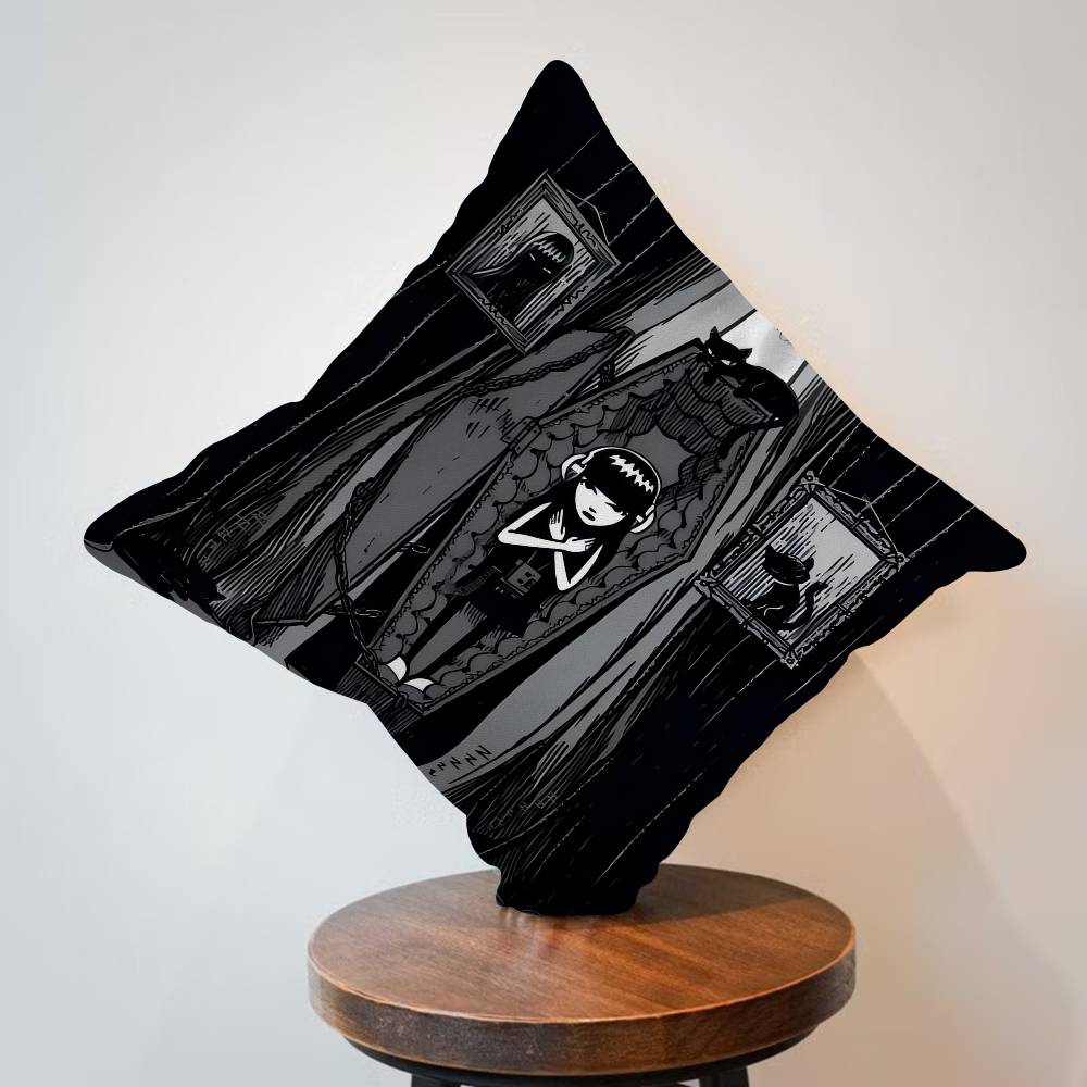 Comics Emily The Strange Cushion Cover Inches Farmhouse Decor Home Throw Pillow Covers for Couch Decorations