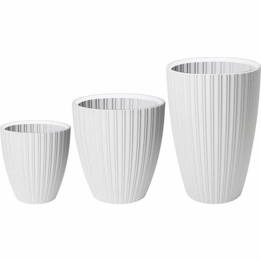 Plant pot Garden ID Fancy White Polyethylene 40 x 42 cm