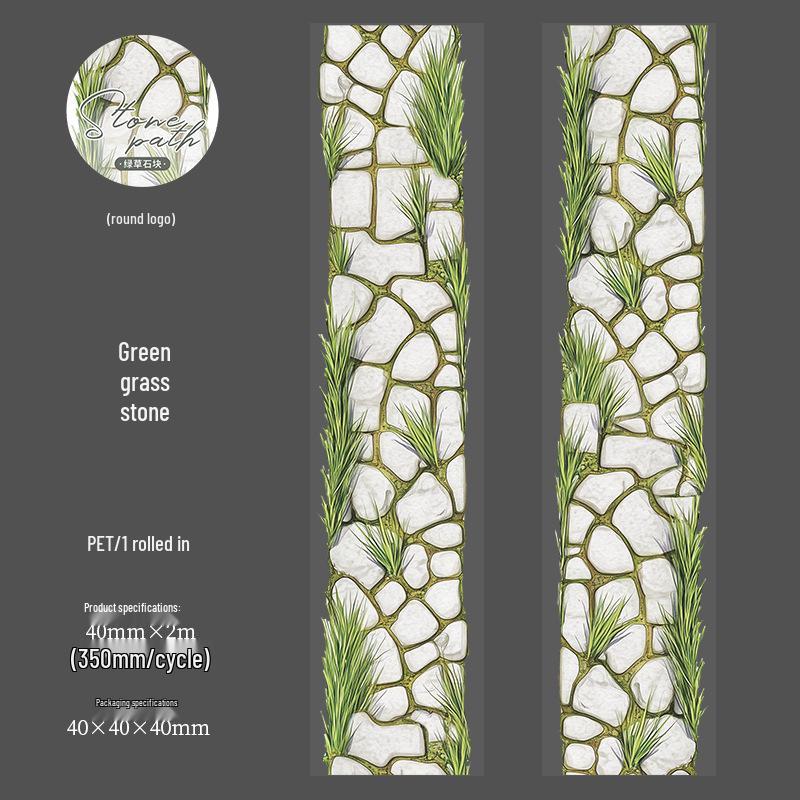 Beautiful Day Stone Path PET Tape: Landscaping Journal Sticker 
