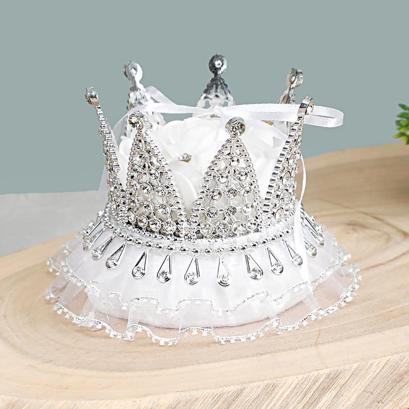 1ks držák mini prstenu krabička na prsteny krajka pouzdro na šperky tvar korunky drahokamy kreativní dárky svatba