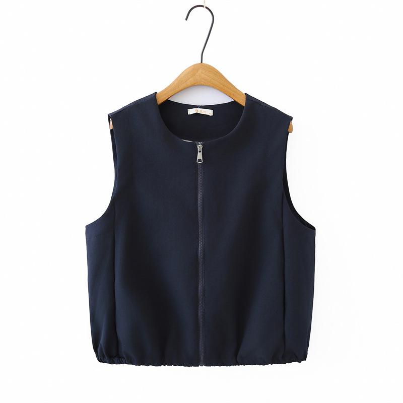 2026 Spring Plus Size Women's Round Neck Cardigan Vest - Slimming & Versatile Fashion Top