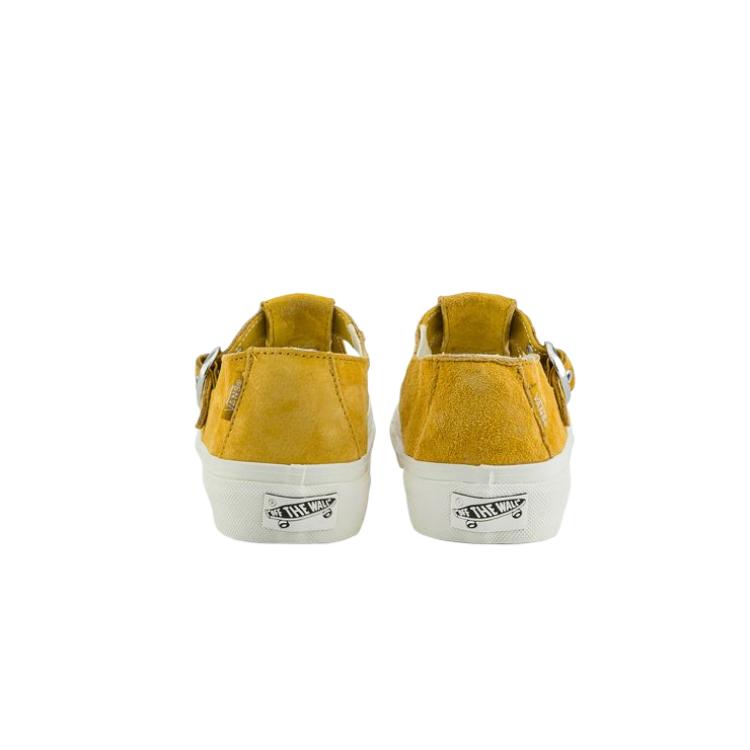 Vans LX Mary Jane 93 Trendy Comfortable Fashion Simple Flat Mary Jane Shoes Mid Heel Unisex Shoes Gold VN000D8ZBL2