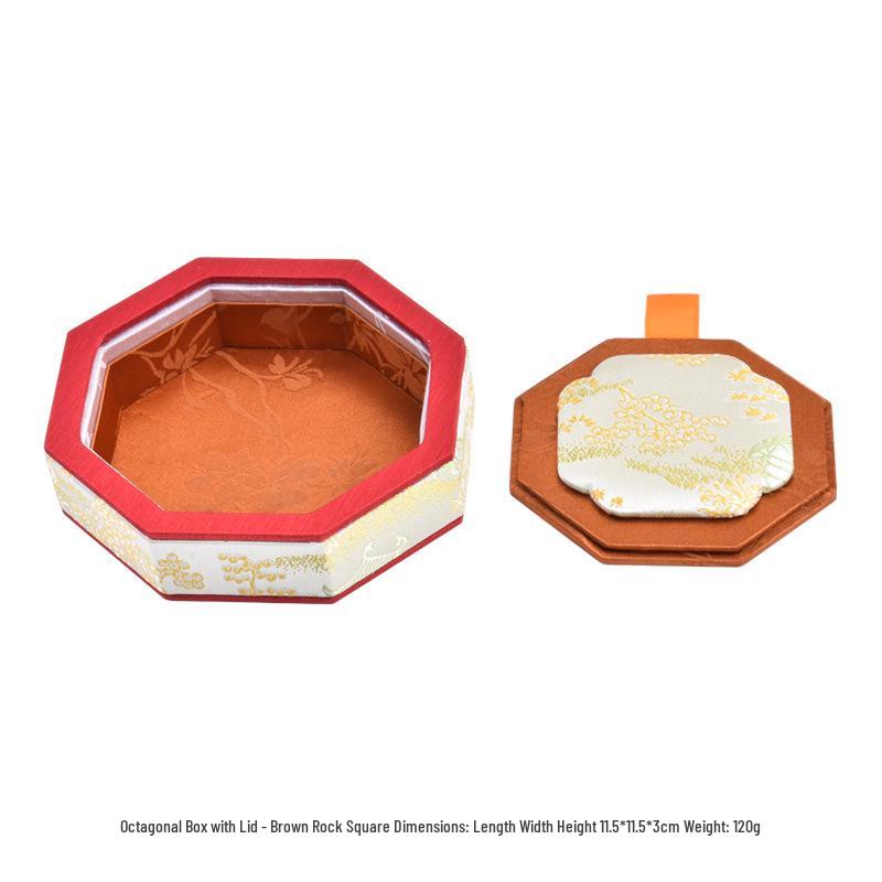 Chinese Embroidery Jewelry Display Tray for Jade, Emerald Bracelet Storage and Viewing Embroidered Tray with Lid